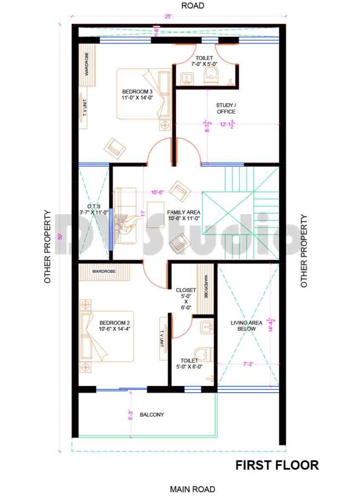20x50 House plan Option 7 FF