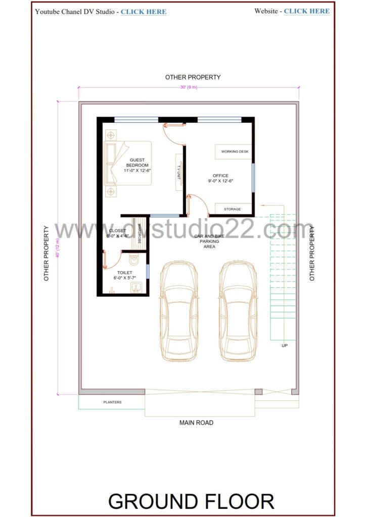 30x40 House Plans Option 13 1200 Sqft 135 Gaj DV Studio