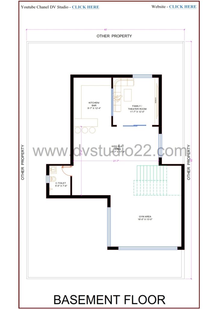 40x60 house plan 3d