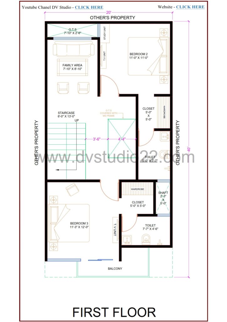 20x40 House Plans 3D