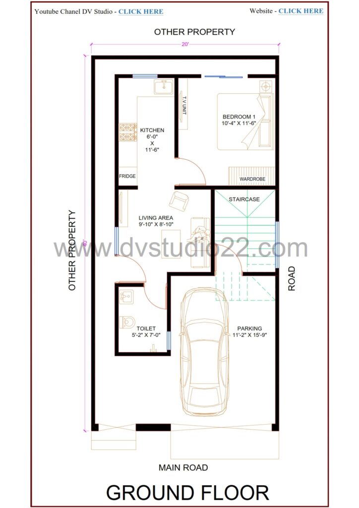 20x40 House Plans 3D