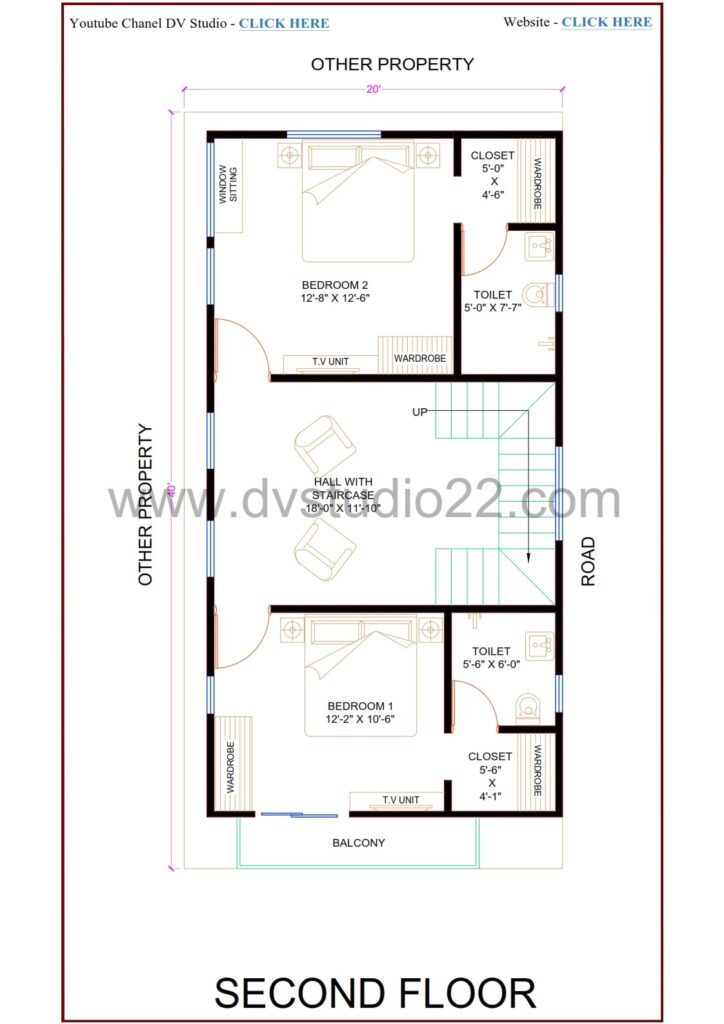 20x40 House Plans 3D