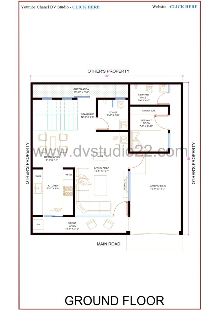 30x30 House Plans 3D