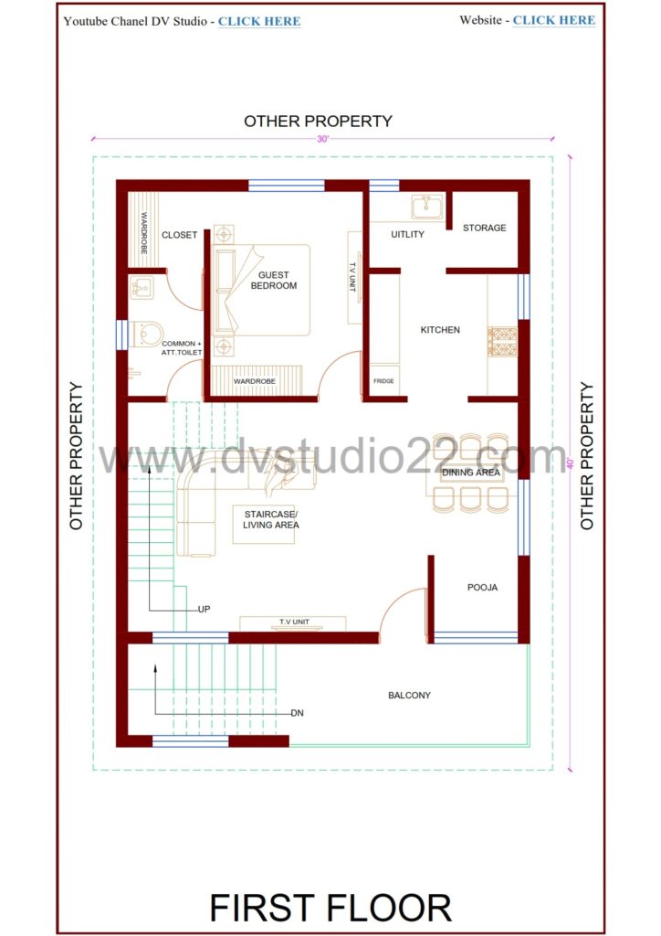 30x40 House Plans 3D