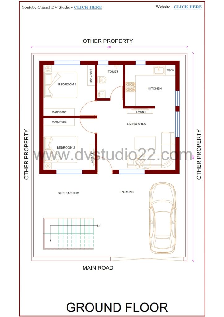30x40 House Plans 3D