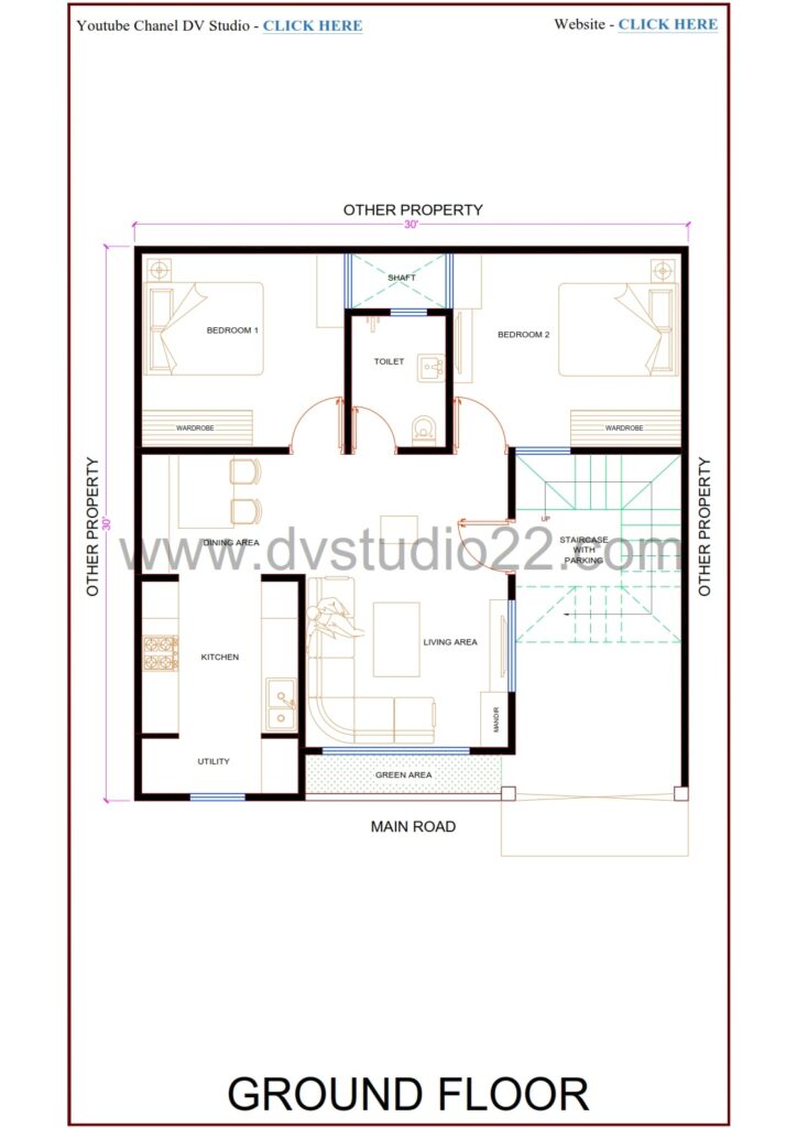 30x30 House Plans 3D