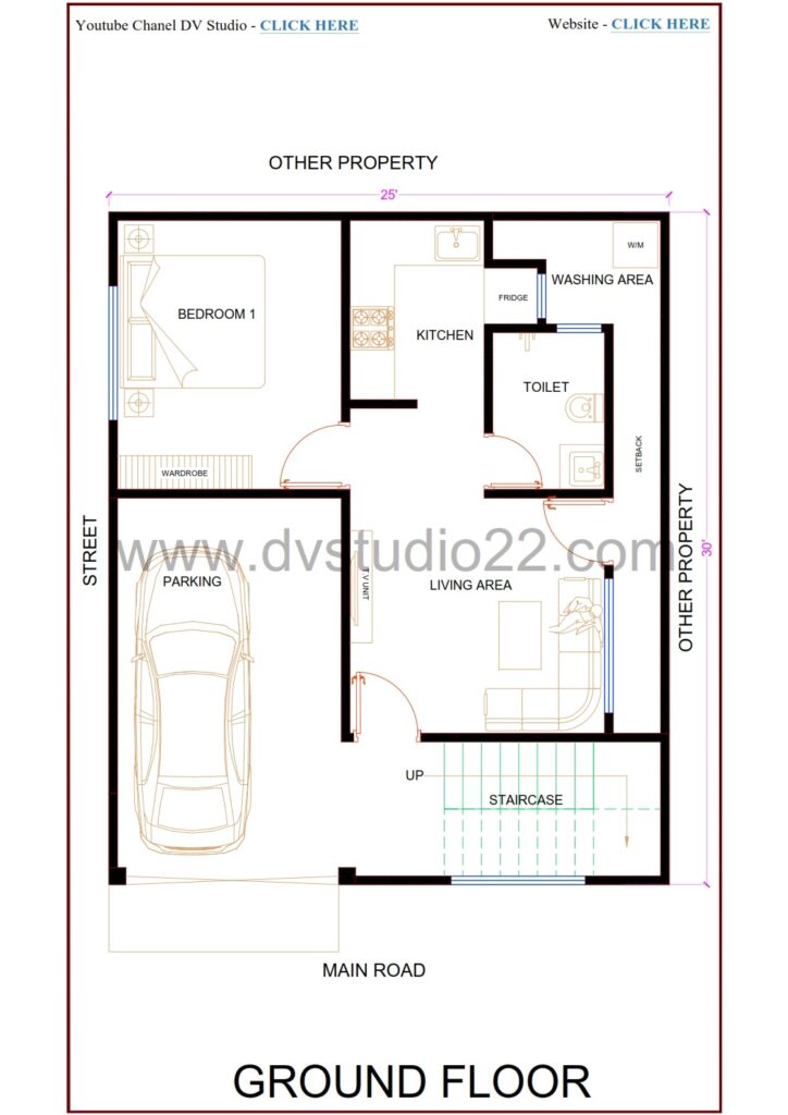 25x30 House Plans 3D