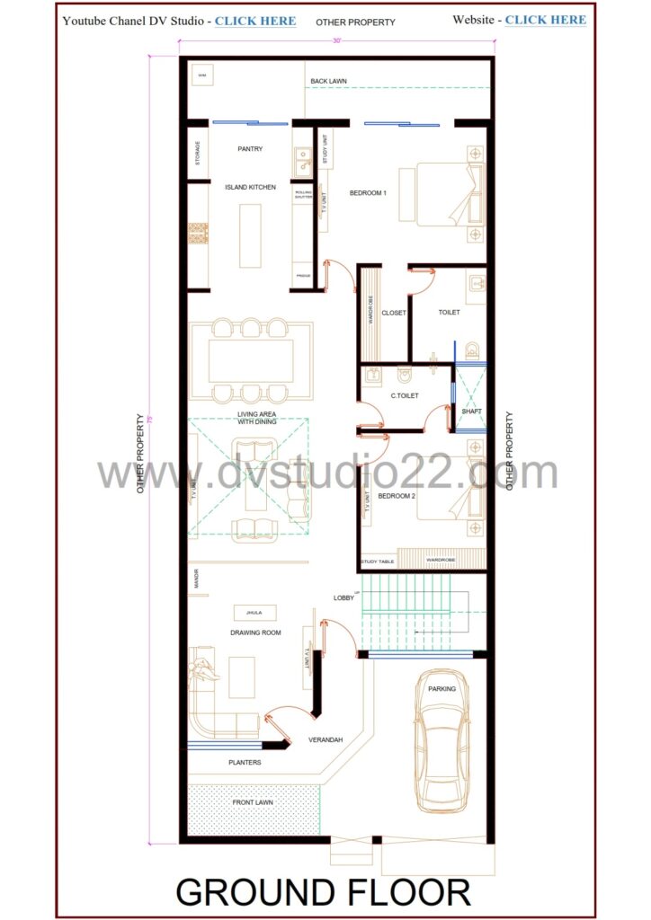 30x75 House Plans