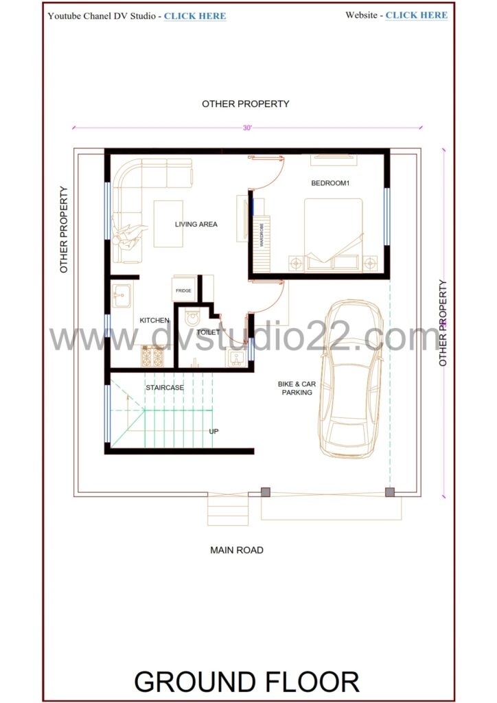 30x30 House Plans - 4BHK - 900 Sqft | 1000 Gaj