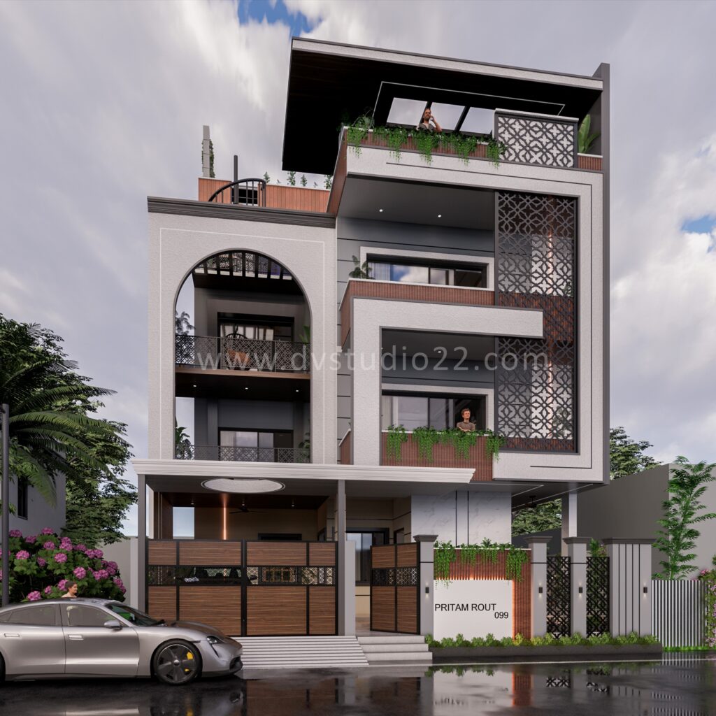 40x60 House Plans - DOUBLE HEIGHT DINING AREA - 5BHK - Option 5 - 2400 Sqft | 265 Gaj