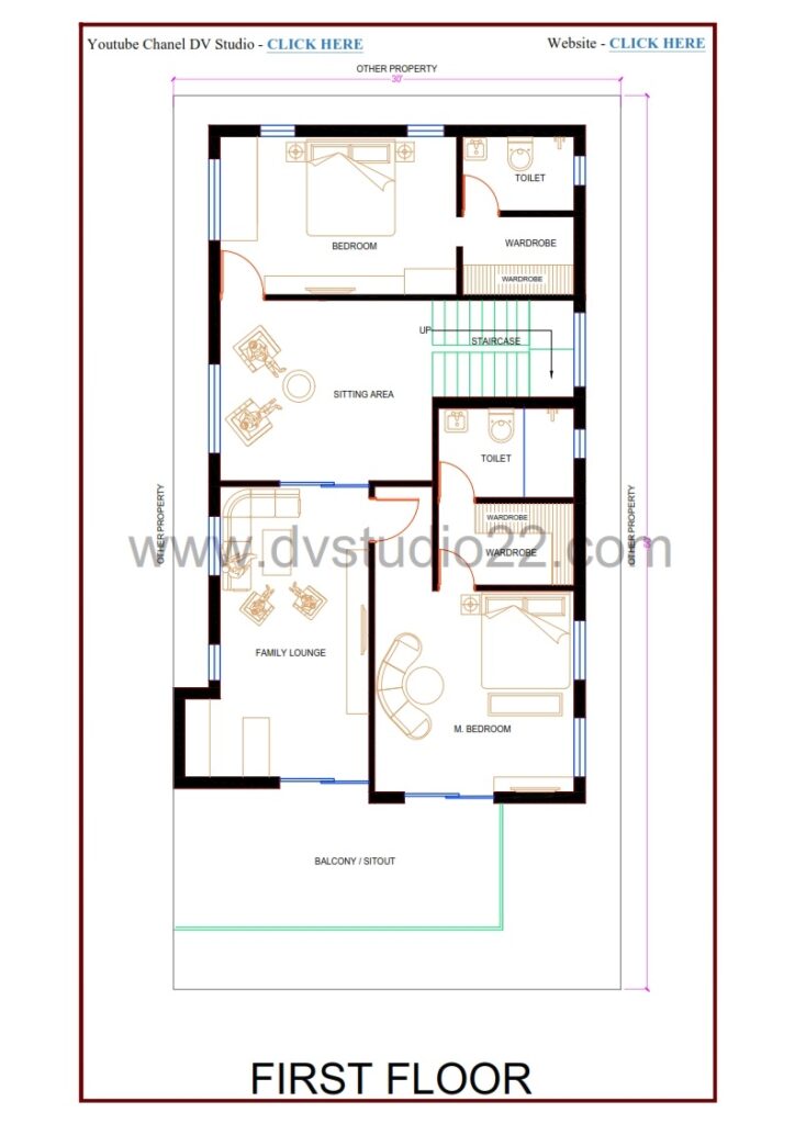 30x60 House Plans - 4BHK - 1800 Sqft | 200 Gaj - Option -11