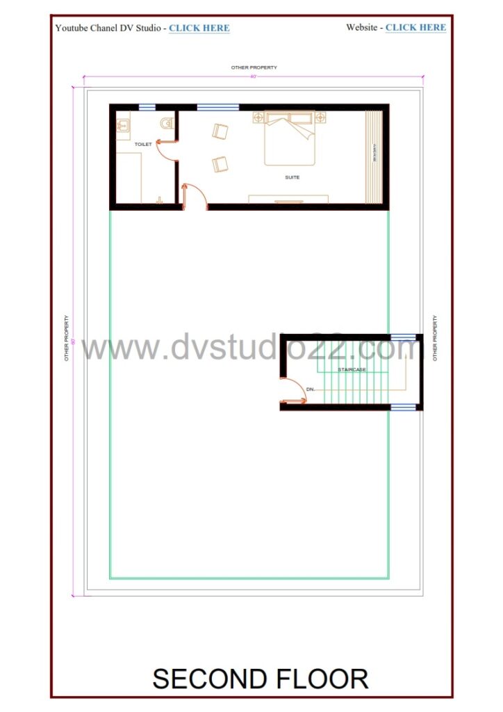 40x60 House Plans - 5BHK + Suite - 2400 Sqft | 265 Gaj - Option -6