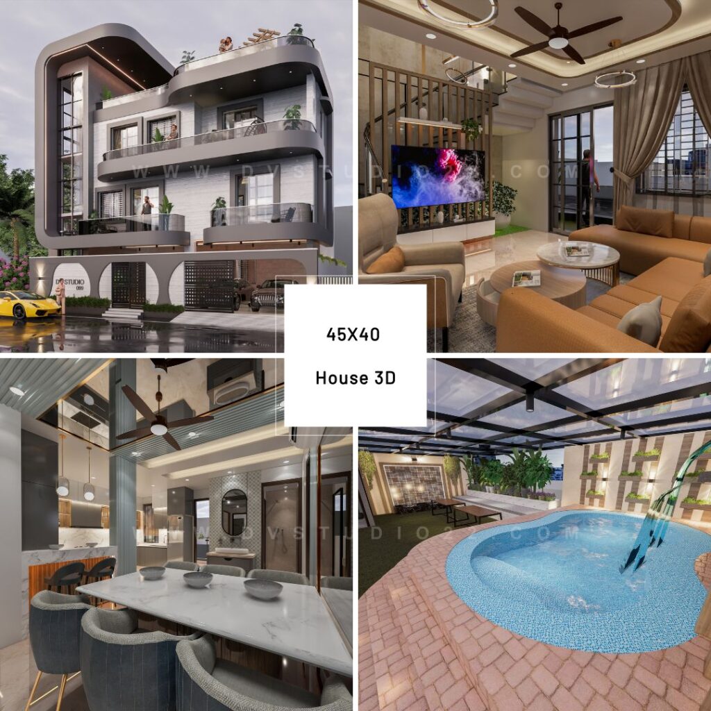 45x40 House Plans - 6BHK - 1800 Sqft | 200 Gaj