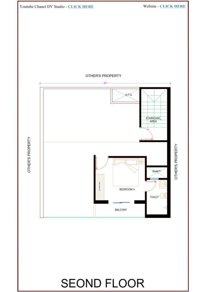 30x30 House Plans - 4BHK - 900 Sqft | 100 Gaj - Option -9