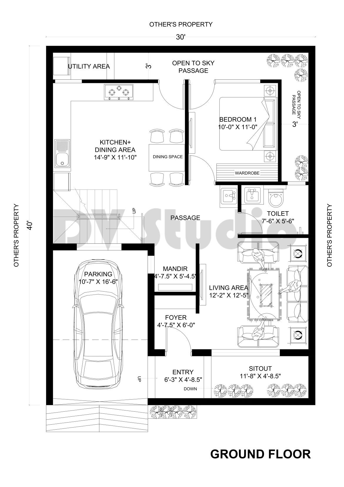 30X40 House Design - DV Studio