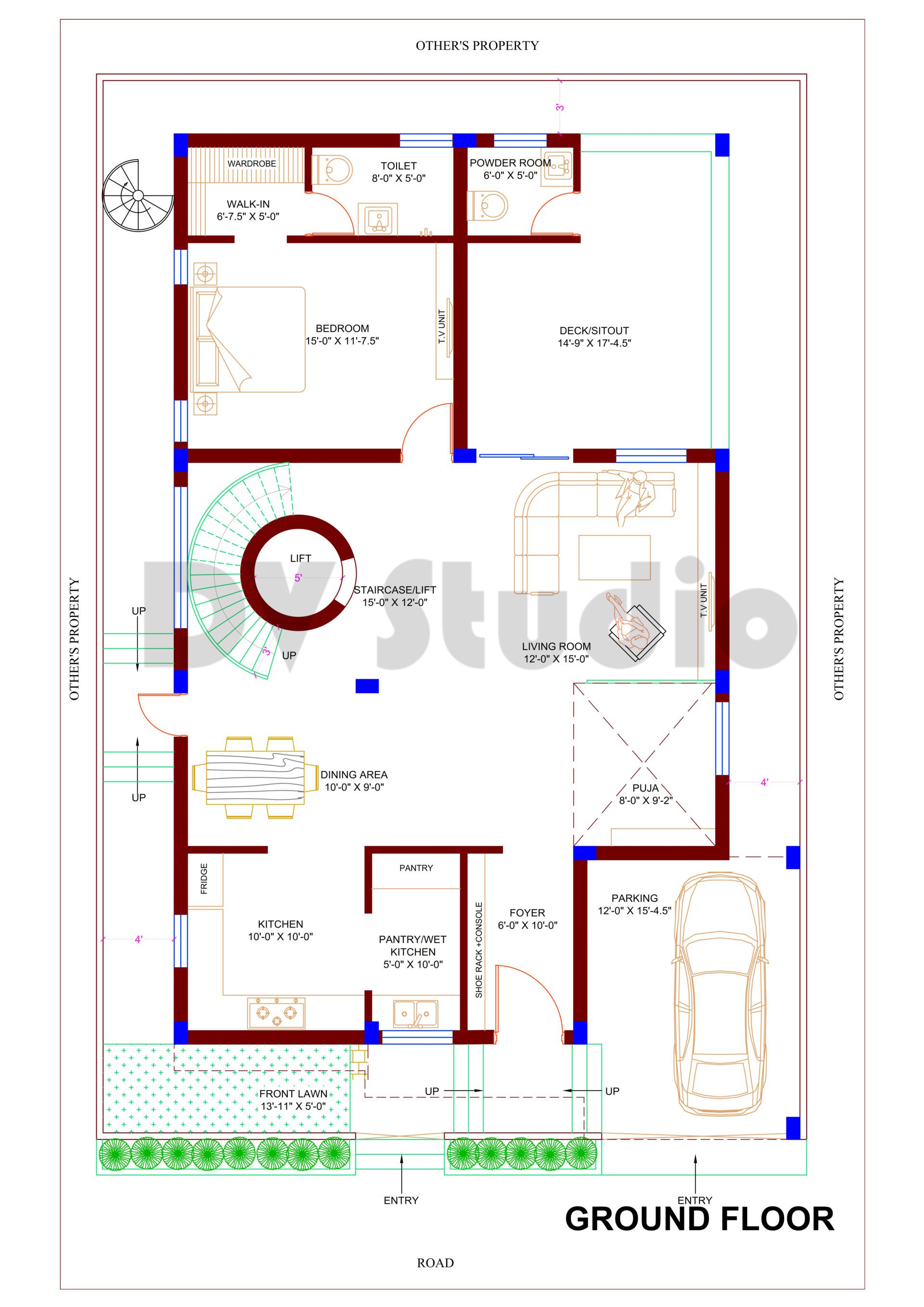 40X60 House Design DV Studio