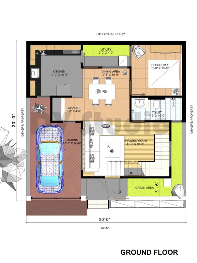 Dv Studio Plan.pdf 30x30 House Plan - DV Studio