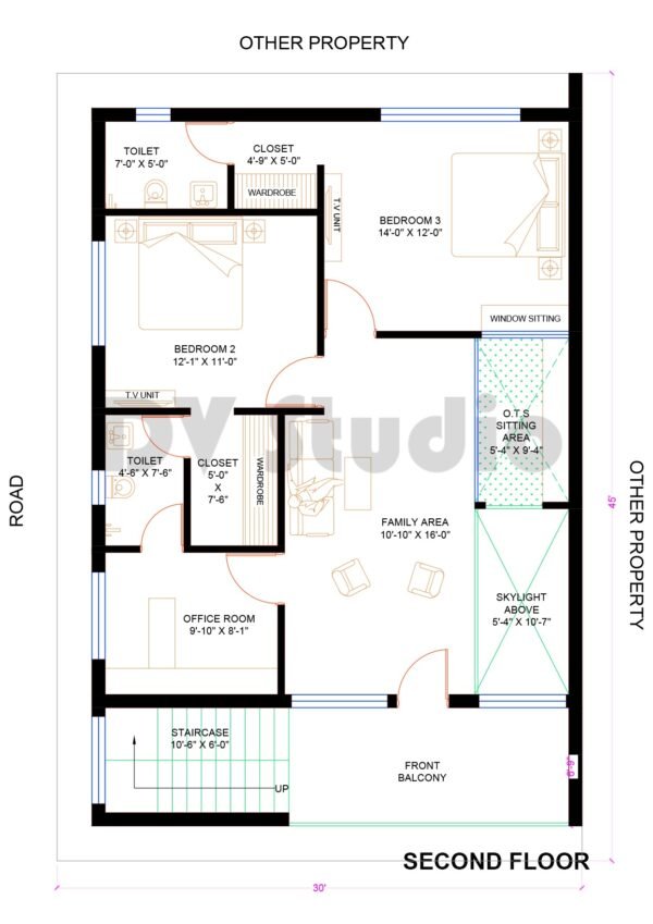 Dv Studio Plan.pdf 30x45 House Plan 3D - 4BHK - Option 7 - 1350 Sqft | 150 Gaj - DV Studio