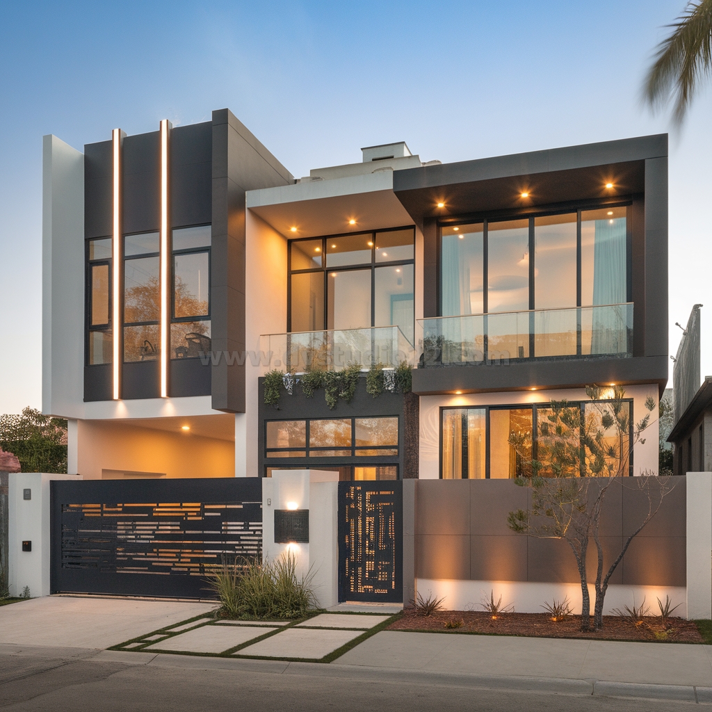 a-modern-two-story-house-during-the-evening-the-ho-fpBp4WxbR1um9kIqLBggig-JsICMDekSF2gckyB9L2hhA