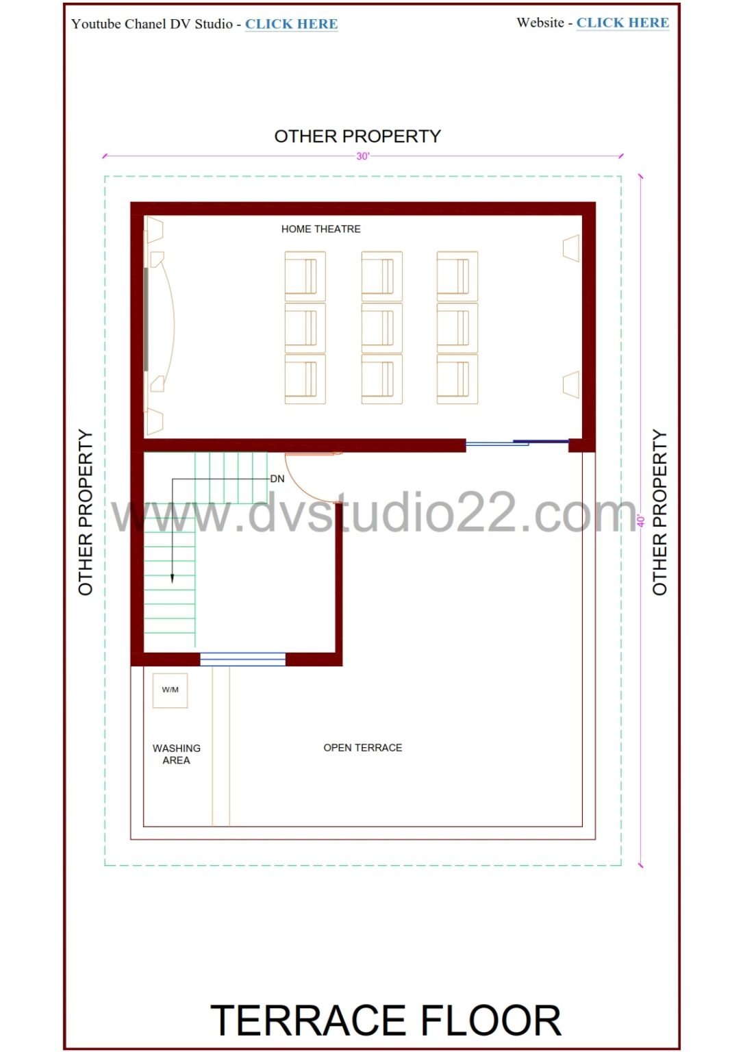 Dv Studio Plan.pdf 30x40 House Plans 3D - 3BHK + 2BHK + Office + Home Theatre - Option 15 ...