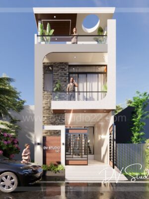 15x60 House Plans 3D - 5BHK - Option 2 - 900 Sqft | 100 Gaj