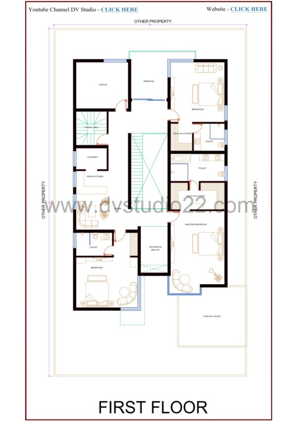 500 Sq Yards 5BHK House Plans 3D - 4500 Sqft | 500 Gaj - Image 3