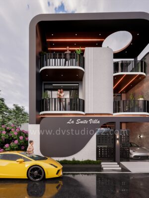 30x75 House Plans - DOUBLE HEIGHT LIVING AREA - 5BHK - 2250 Sqft | 250 Gaj