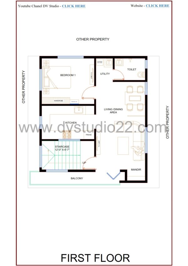 30x30 House Plans - 4BHK - 900 Sqft | 1000 Gaj - Image 3
