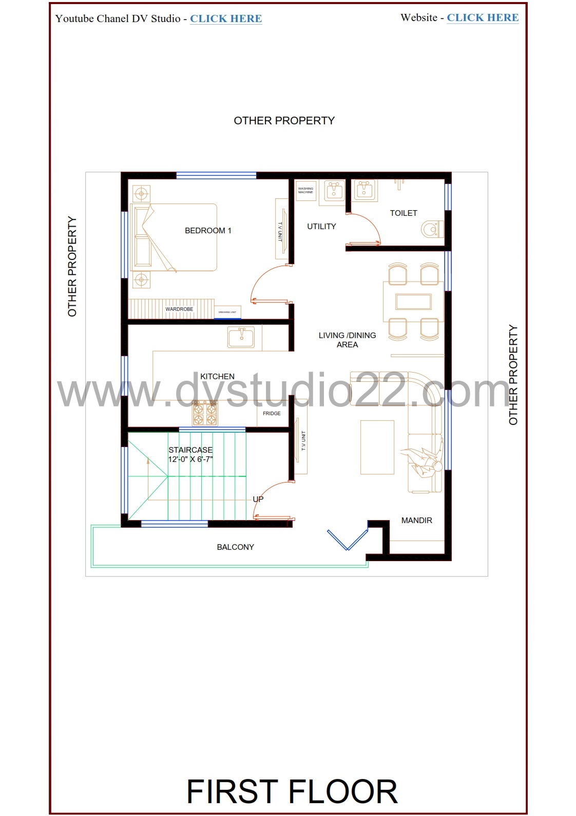 30x30 House Plans - 4BHK - 900 Sqft | 1000 Gaj - Image 3
