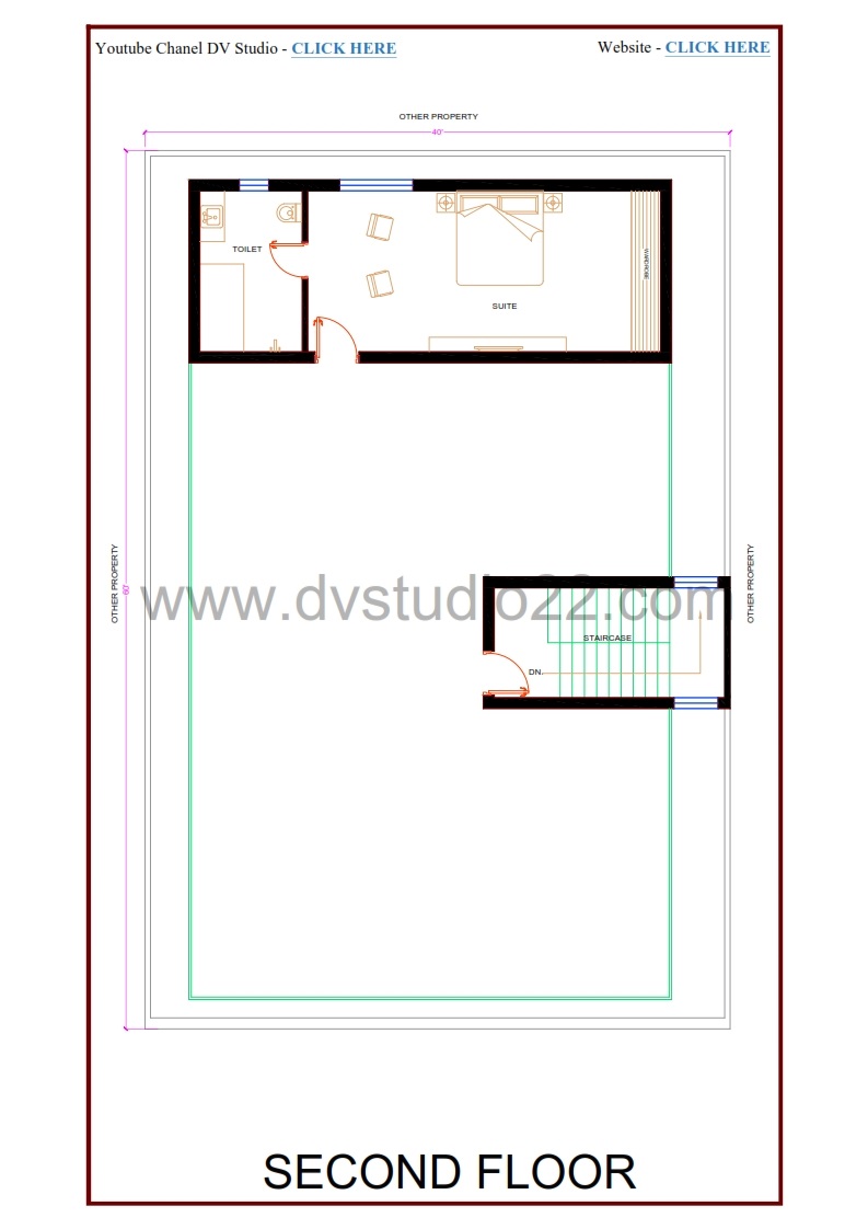 40x60 House Plans - 5BHK + Suite - 2400 Sqft | 265 Gaj - Option -6 - Image 4