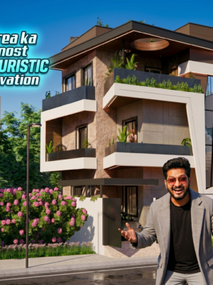 40x40 House Plans - 4BHK | DOUBLE HEIGHT LIVING AREA + MASTER SUITE - 1600 Sqft | 180 Gaj - Option -18