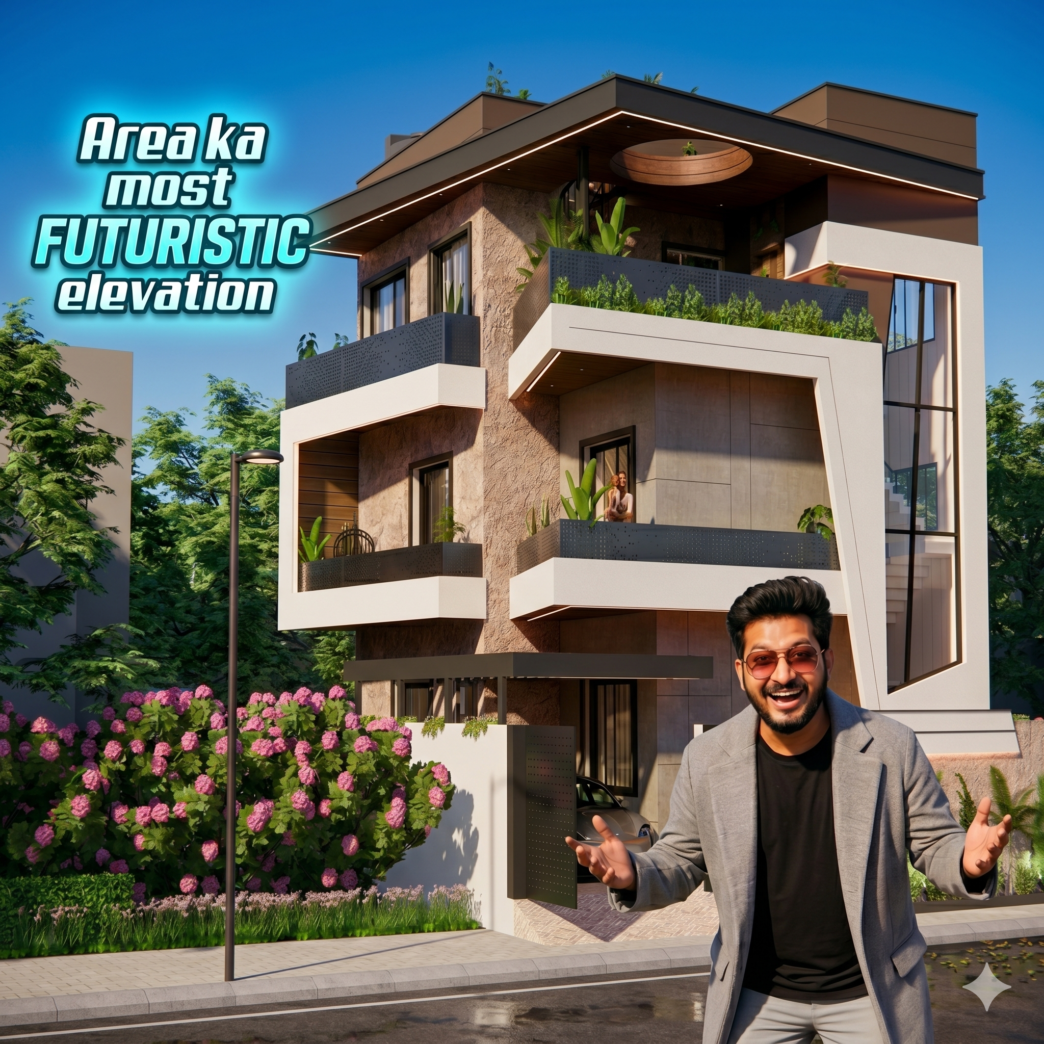 40x40 House Plans - 4BHK | DOUBLE HEIGHT LIVING AREA + MASTER SUITE - 1600 Sqft | 180 Gaj - Option -18