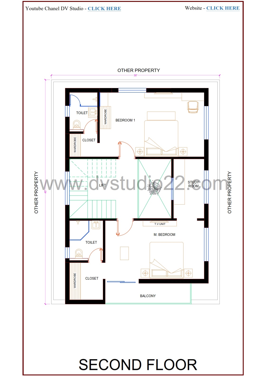30x40 House Plans - 4BHK | CENTRAL OTS - 1200 Sqft | 135 Gaj - Option -18 - Image 4