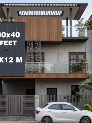 30x40 House Plans - 4BHK | DOUBLE HEIGHT - 1200 Sqft | 135 Gaj - Option 4
